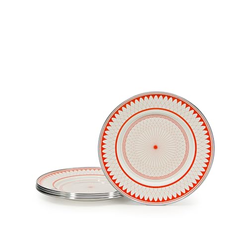 Golden Rabbit Enamelware Sandwich Plates, 8.5 inch, Siera Sevilla, Set of 4