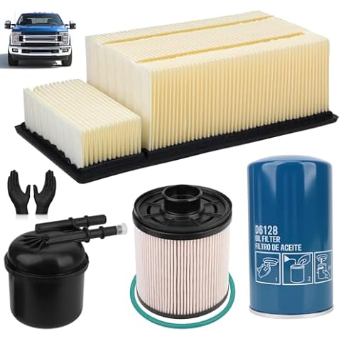 6.7L Diesel Filter Kit Compatible with Ford F250 F350 F450 F550 Super Duty Truck (2011-2016) Complete Air, Oil & Fuel Filter OEM Replaces FD-4615, FL2051S, FA1902, P6128 Engine Protection Cover