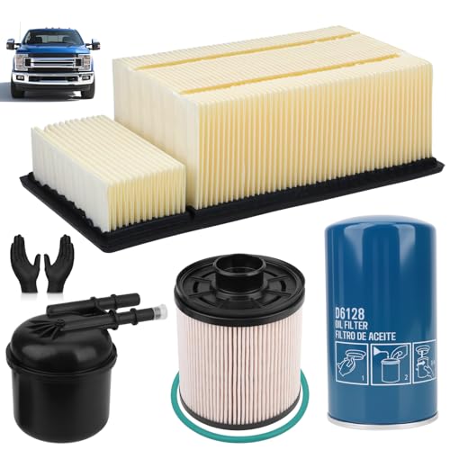 6.7L Diesel Filter Kit Compatible with Ford F250 F350 F450 F550 Super Duty Truck (2011-2016) Complete Air, Oil & Fuel Filter OEM Replaces FD-4615, FL2051S, FA1902, P6128 Engine Protection