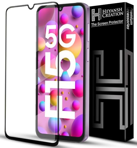 Image of Tempered Glass Screen Protector Compatible For Samsung Galaxy F15 5G Cellphone With Edge To Edge Coverage And Easy Installation Kit,Pack Of 1,Black (Samsung Galaxy F15 5G)