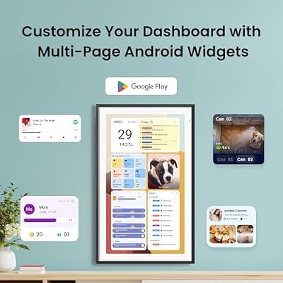 Apolosign 21.5-inch Digital Calendar : Dual Mode Smart Wall Planner, No Subscription, Install Apps, Sync Calendars, Electronic Touchscreen Interactive Display for Family Schedules, Chore Chart (Black)