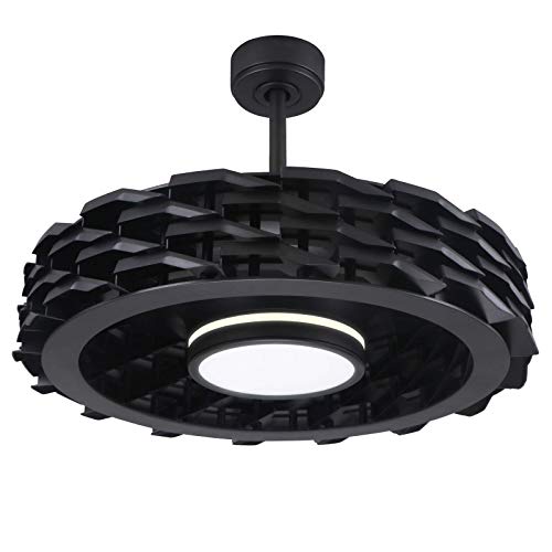 Preisvergleich Produktbild Design Deckenventilator RUBIK grau mit LED Licht