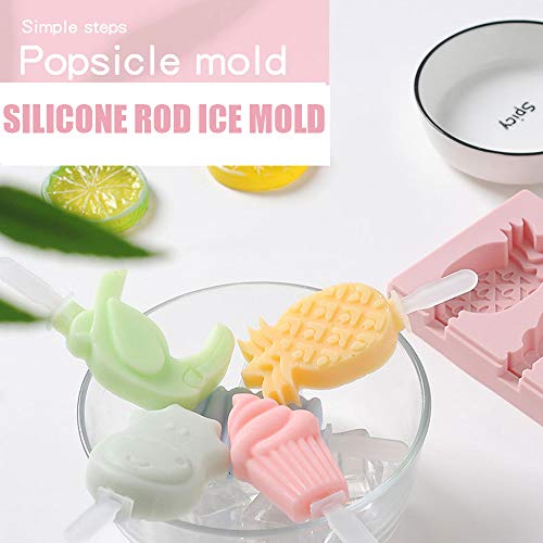 Formas de picolé de silicone YOJINKE sem BPA, moldes de picolé para gelo com tampas de 3 cavidades p