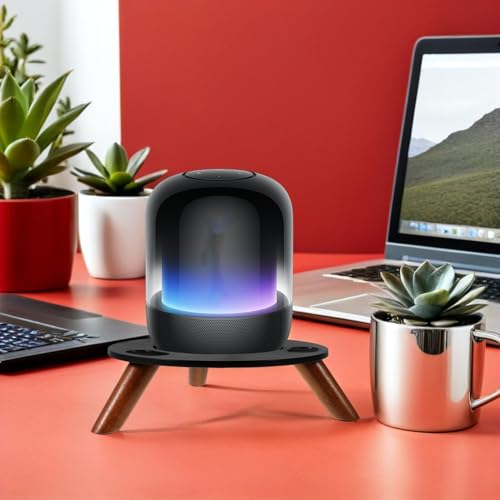 Soporte de Altavoz de Escritorio Ajustable de Madera Base Estable para Audio de Estantería 6