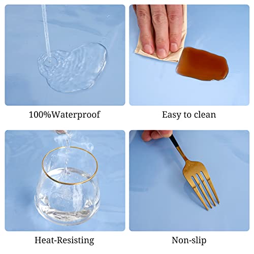 Rewomc 4 Pack Clear Plastic Tablecloth Rectangle 54 X 78 Inch 100% Waterproof Vinyl Pvc Table Cloth Oil Spill Proof Wipe Clean Table Cover For Dining Tables, Parties, Outdoor And Indoor Uses #TOP2