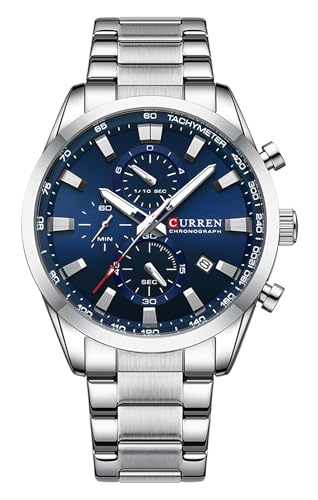 Montre chronographe homme bracelet cuir acier étanche Fanmis