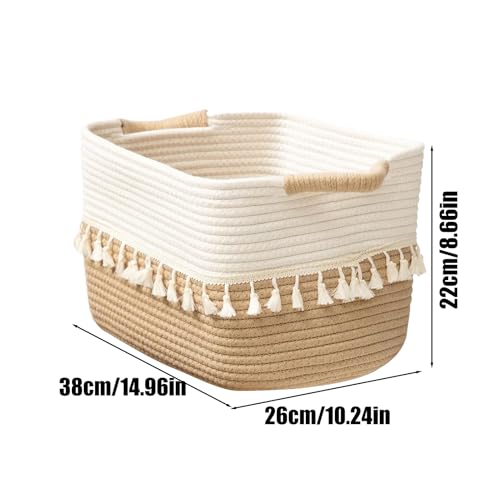 Panier de rangement en coton pour placards encombrés et linge - 6