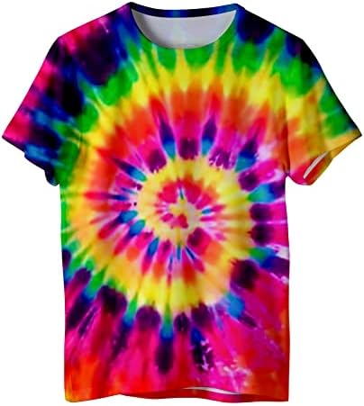 Losturban Unisex Retro Tie Dye Shirt for Men Women 70S 80S Hippies Senior Tie-Dye Tee Tshirt
