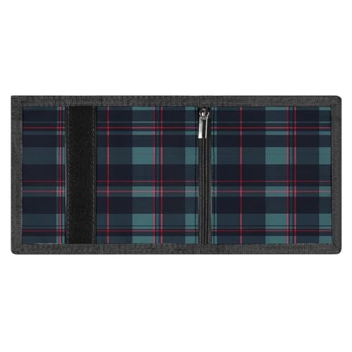 Scottish Tartan Plaid Blue Trifold Wallets Lightweight RFID Blocking Wallet Credit Card Holder Custom Gifts for Men Women4