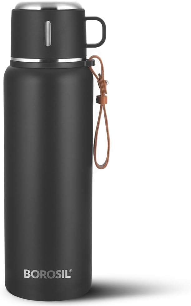 Borosil Hydra Cruise 900 ml Insulated Water Bottle, Black Stainless Steel Bottle, with Double Wall Vacuum Insulation, 17 Hours Hot & 20 Hours Cold, Green, 1 Year Warranty Borosil Hydra Cruise 900 ml Insulated Water Bottle, Black Stainless Steel Bottle, with Double Wall Vacuum Insulation, 17 Hours Hot & 20 Hours Cold, Green, 1 Year Warranty