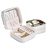 Schmuckkästchen für Halsketten, Ring, Aufbewahrungs-Organizer, Mini-Schmuckkästchen, Reise-Schmuck-Aufbewahrungsbehälter für Frauen, Mädchen, Geschenk, Kühe, Weide, Tier, Rinder, Natur