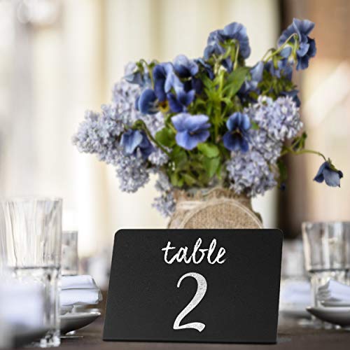10 Pack Rustic Mini Chalkboard Signs - Easy to Write and Wipe Out - for Liquid Chalk Markers and Chalk - Small Plastic Message Board Signs - Food Labels for Party - Table Numbers - Small Chalkboard