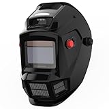 YESWELDER Auto Darkening Welding Helmet with Fan and Light, 1/1/1/1 True Color Solar Powered Welder Mask with 4 Arc Sensor, Wide Shade 4/5-9/9-13 for TIG, MIG, ARC, Cut and Grind