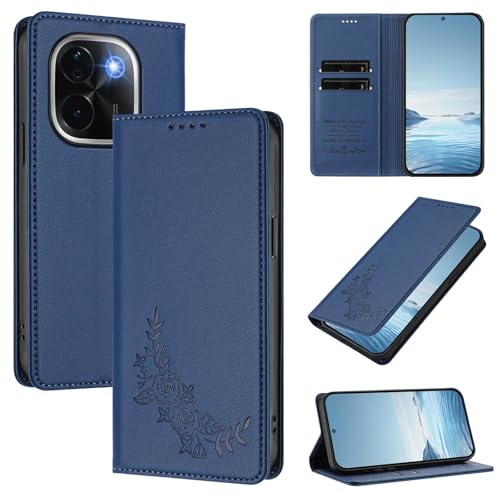 �X�}�z�P�[�X �Ή��@�� for Vivo T3 Pro 5G,�Ή��@�� for Vivo iQOO Z9s Pro 5G �yRFID�u���b�N�z�y�J�[�h�z���_�[�t�����z �}�O�l�b�g�J�� �X�^���h�@�\�t���z�X�}�z�P�[�X Blue