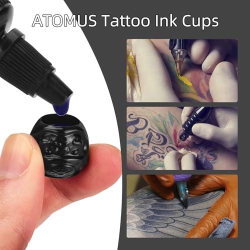 ATOMUS 4 Colors Mixed Disposable Tattoo ink cups 200pcs Pigment Caps Permanent Makeup Container Cap for Holding Tattoo Ink Accessories - Image 4