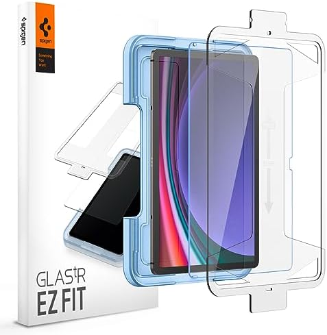 Spigen Screen Protector for Galaxy Tab S10 Lite, S10 FE, Tab S9, Tab S9 FE | GlasTR EZ FIT, 9H+ Tempered glass, Scratch resistance, Auto-align tray, 100% clarity, Original touch, Case-friendly, 1 Pack