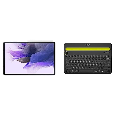 Image of Samsung Tab S7 FE 4GB RAM 64GB Storage with Logitech K480 Wireless Multi-Device Keyboard - Black