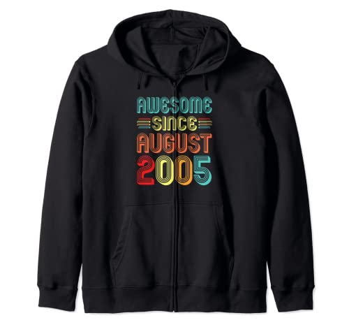 Awesome Since August 2005 17th Birthday Vintage 17 Years Old Sudadera con Capucha