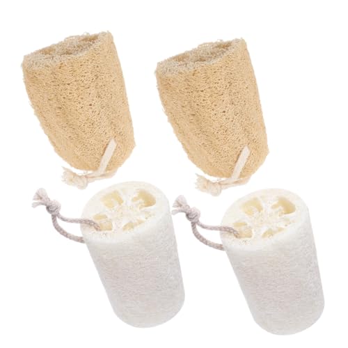 Holibanna 4Pcs Natural Loofah Kitchen Cleaning Sponge Multi Functional Dish Washing Pads for Easy and Dish Scrubbing Lightweight and Washable Dish Scrubber Sponges