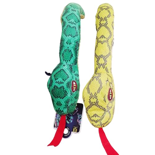 犬用 噛む おもちゃ コスプレ道具 音の出るおもちゃ 新年用品 2025年 干支 蛇 H40cm×W4cm 小型犬 中型犬着る 可愛い 面白い 目に立つ ワンちゃん 変身 柔らかいぬいぐるみ 雰囲気メーカー 撮影道具 ペットにギフト (L,グリーン+イエロ