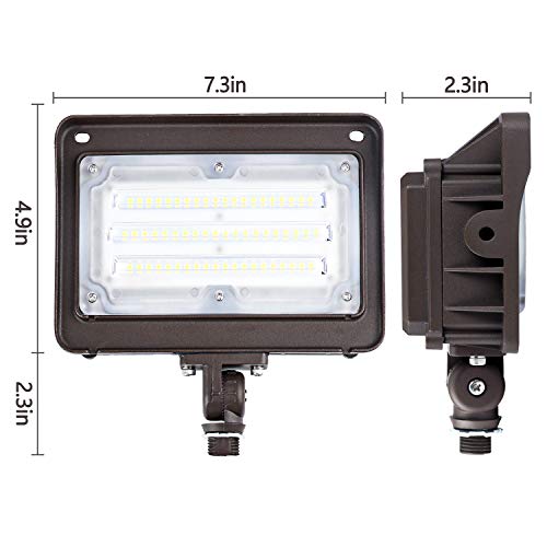 Cinoton 50W Outdoor Led Flood Lights, 7000Lm[300W Hid/Hps Equiv.] Ip65 Waterproof Security Wall Lighting Fixture With 180°Knuckle For Court Patio Garden Workshop Garage 5000K Daylight Ul Listed 2 Pack #TOP1
