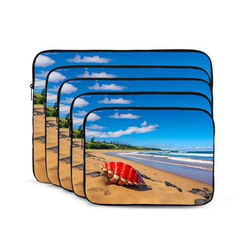 Red Conch By The Sea Laptop Sleeve Case 15 Inch Suitable For Notebook Computer Tablet Traveling Carrying Simple Case2