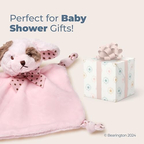 Bearington Baby Wee Wiggles, 8 x 7 Inch Small Pink Puppy Stuffed Animal, Baby Security Blankets for Girls, Dog Lovey - Puppy Lovey - Security Blanket Girl - Thumbnail 5