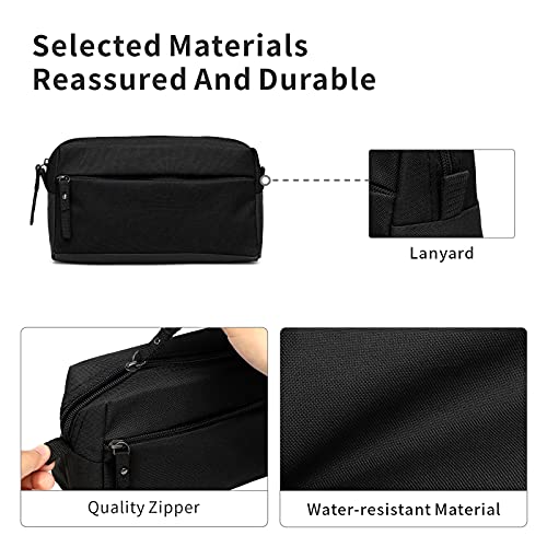 BuyAgain Toiletry Bag, Toiletry Travel Bathroom Bag Waterproof Cosmetic Make up Pouch Dopp Kit For Men or Women, Black4