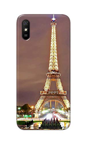 Image of PRINTFIDAA Lovers Famous Place Eiffel Tower in Paris Printed Designer Hard Case for Redmi 9A / Redmi 9i Back Cover -(e) RPM1009