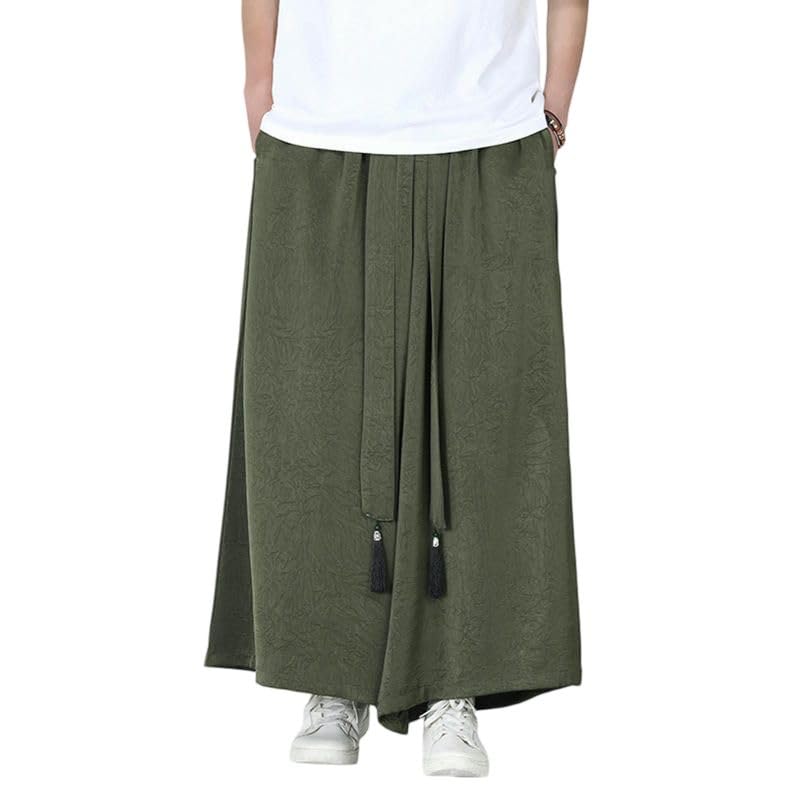 Pantalon lanterne homme coton lin coupe ample à cordon - 7