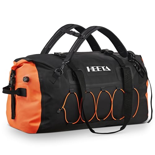 HEETA Waterproof Duffel Bag Motorcycle Dry Bag Backpack, Extra Large Rolltop Travel Duffle Bags with Straps & Handles for Kayaking Rafting Boating Canoeing Camping Gym Beach (Black, 80L) by HEETA - Used condition - US$66.12