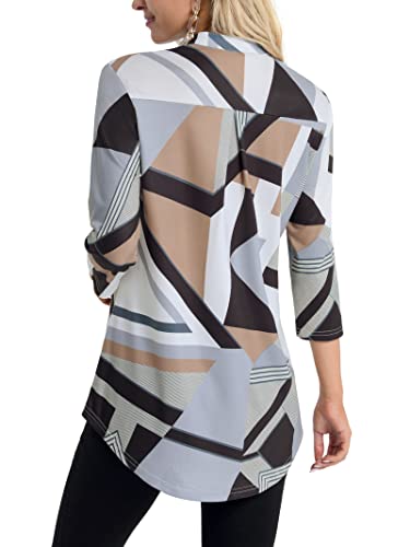 Baishenggt Womens Tunics, Women 3/4 Sleeve Casual Tops Xx-Large Geometry Printed #TOP3
