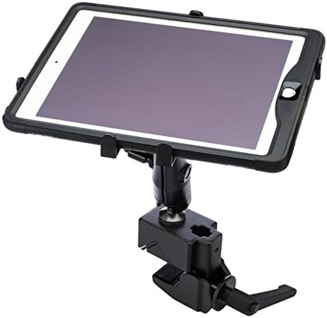 Tidal Mounts Universal Tablet Clamp-on Mount for Boat Cockpit Helm. The Best Fully Adjustable Heavy Duty Tablet Holder with Anodized Aluminum Ball Joints.  Great for Boating, Outdoors, Industrial.