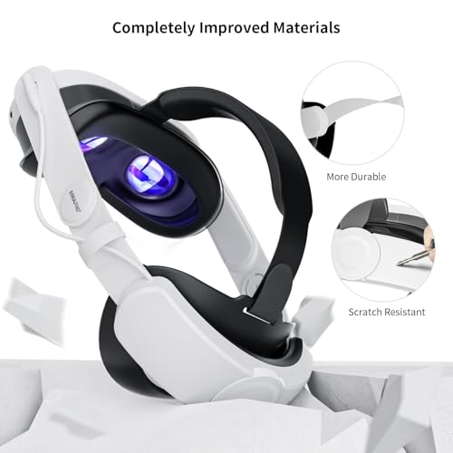 annapro Battery Head Strap for Meta Quest 3/Meta Quest 3S, Elite Strap with 8000mAh Battery Fast Charging Compatible with Oculus/Meta Quest 3S/3 Accessories, Enhance Comfort Extend Playtime, White by annapro - Image 7
