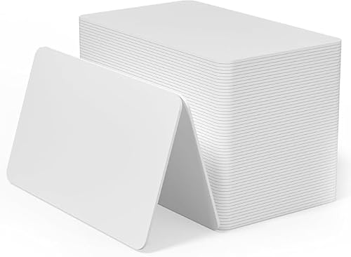 BABIQT Lot de 50 Cartes NFC 215 NTAG215 NFC Tag, Blanc Réinscriptibles Cartes NFC Cartes Format Carte de Crédit, 504 Mémoire d'Octets, Compatible avec TagMo et Tous Les Téléphones NFC