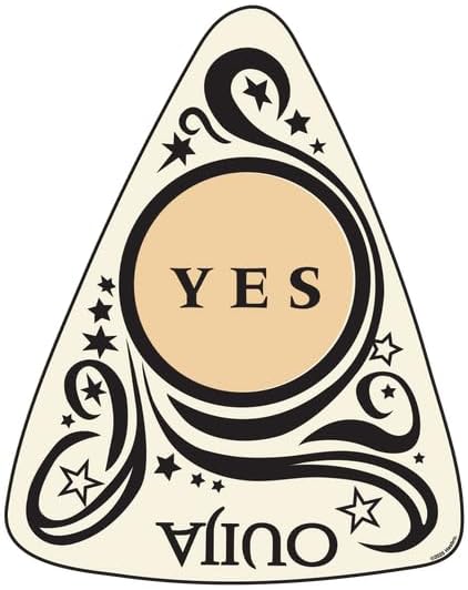 CafePress Ouija: YES Medium Die Cut Sticker, 5.75" x 5.75" Matte Finish