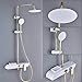 Produktbild Duschsystem Golden White Bad Dusche Mischbatterie Regen Badezimmer Brausegarnitur Einhebelmischer Regal Mischventil Dusche Wasserhahn, Weiß Golden