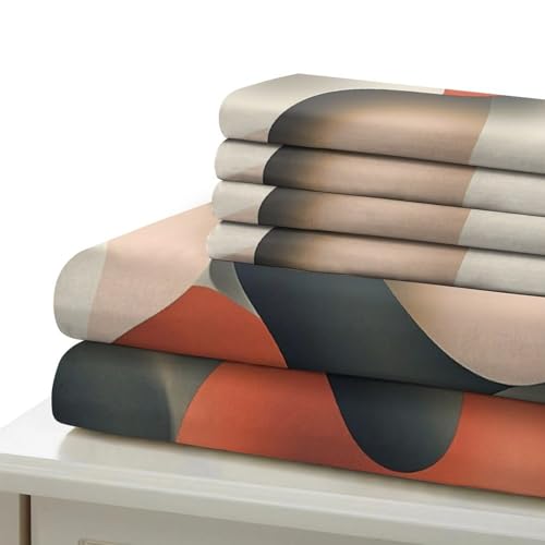 Parure de lit King 220x240cm design fluide 3D en microfibre premium - 7