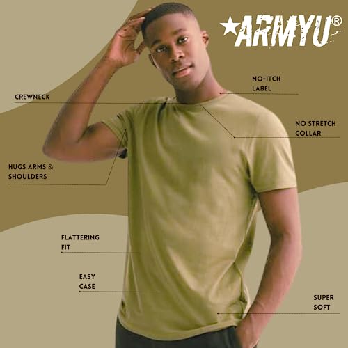 6 Pack - Ar 670-1 Army Compliant Coyote Brown Mens Military T-Shirt Poly Cotton Multicam Ocp Scorpion Uniform Approved (Medium / 37"-41") #TOP3