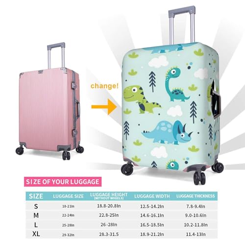 Housse de valise dinosaure blanche en polyester lavable taille S - 5
