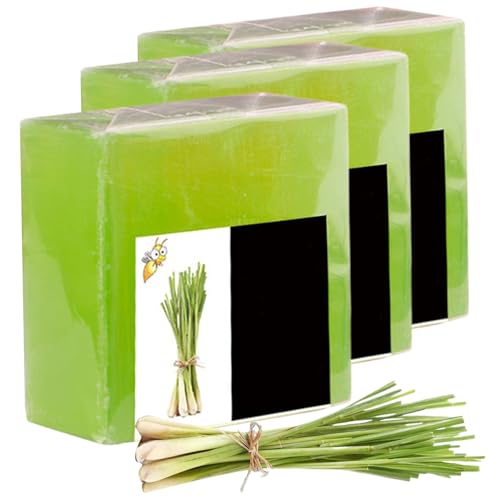 3 Piezas de Jabón de Citronela 100g Jabón de Citronela Natural para Humanos en Barra de Hierba de Limón Orgánico para la Piel Corporal y Facial Esenciales Imprescindibles para Actividades Dom