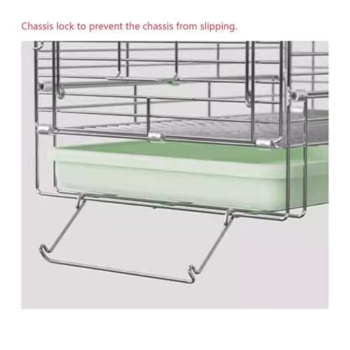 Vogelkäfige Papagei Edelstahl Klappkäfig Outdoor Vogelkäfig Transport Tragbarer Handkäfig Komfortabel(Green)-3