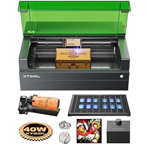 xTool S1 40 W lasergraveerset, luxe lasersnijder met pin-point-positionering, autofocus, lasergravure voor metaal, leer, acryl en glas, doe-het-zelf