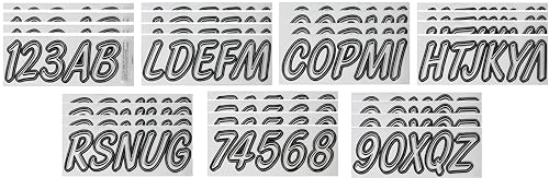 Hardline Products Series 400 Factory Matched 3-Inch Boat & PWC Registration Number Kit, White/Black - WHBKG400 - Thumbnail 2