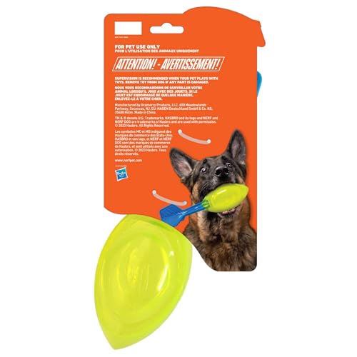 Nerf Hunde-Vortex-Ball mit lautem Quietscher, 30,5 cm, langlebiges interaktives Apportierspielzeug für Hunde, Hellblau/Grün