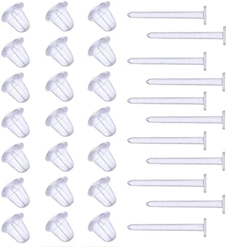 Plastic Earrings, 50 Pair Earring Posts Clear Ear Pins Back Silicone Rubber Backs,Ear Pins Rubber Earring Safety Backs Clear Earring Backs Stoppers Percings for Men Women