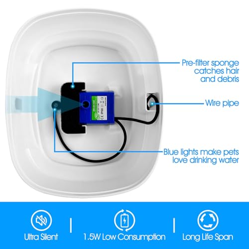 Fuente automática de agua para gatos y perros de acero inoxidable miniatura 4