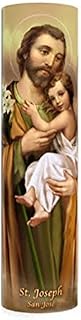 The Saints Collection Saint Joseph LED Flameless Devotion Prayer Candle, Religious Gift, 6