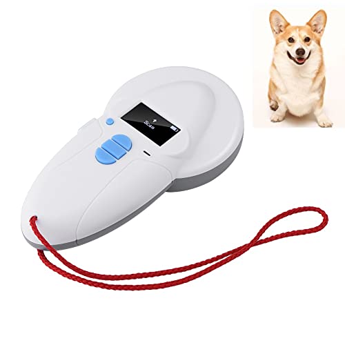 Lecteur d'identification pour animaux de compagnie, lecteur de puces RFID pour animaux - FDX-A/FDX-B (SO11784/85)/HDX/I/EM4102 Microchip Scanner, 128x64 OLED Label Display, 1400mA USB Rechargeable