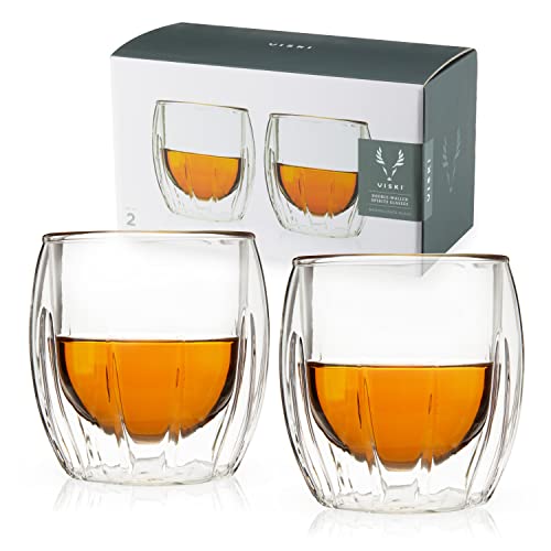 Verres à spiritueux en cristal taillé double paroi transparents et résistants lave-vaisselle